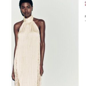 ZARA Limited Edition LONG PLEATED DRESS SIZE XS-S NWT
